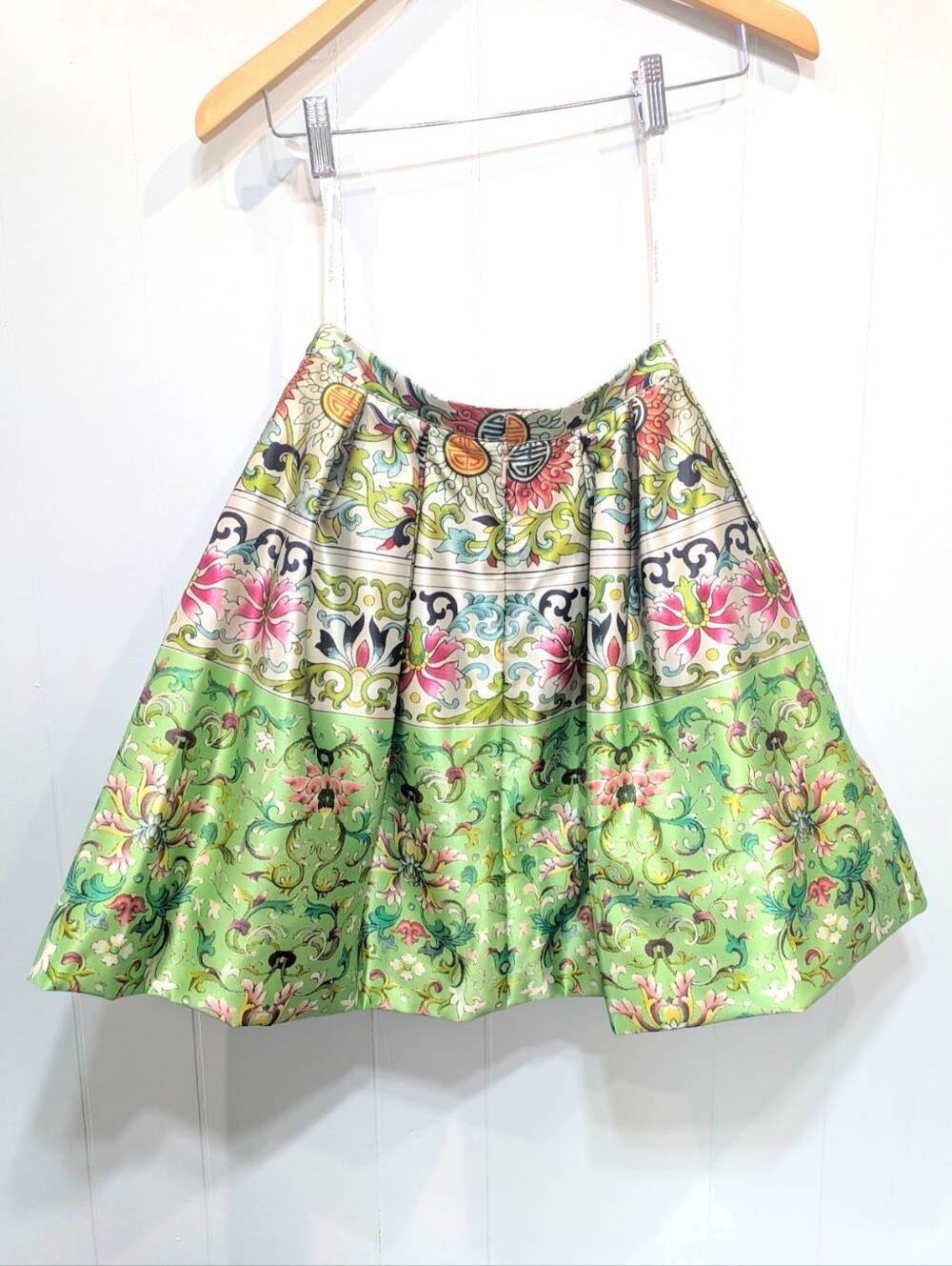 Sherri Hill Bubble Skirt 50854 Green Pink size‎ 2 Prom Homecoming Floral